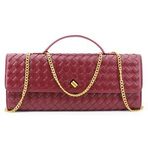 Woven Evening Clutch Purses, Leather Crossbody Purse Shoulderbag O_O